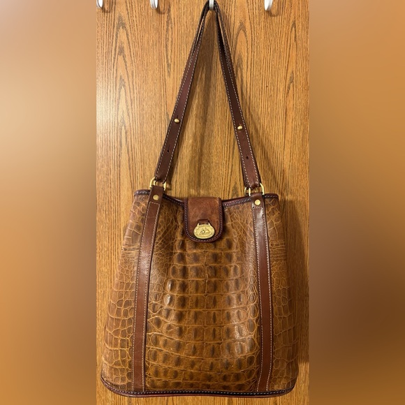 Brahmin Convertible Croc Embossed Tote/Bucket Bag - Vintage - Picture 2 of 12